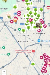 Bản đồ số hóa quản lý các Nông hộ trồng trọt và chăn nuôi trên địa bàn xã Hóc Môn năm 2026